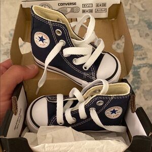 Converse Blue and White High-Top Sneakers Classic Design